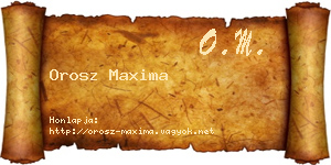 Orosz Maxima névjegykártya